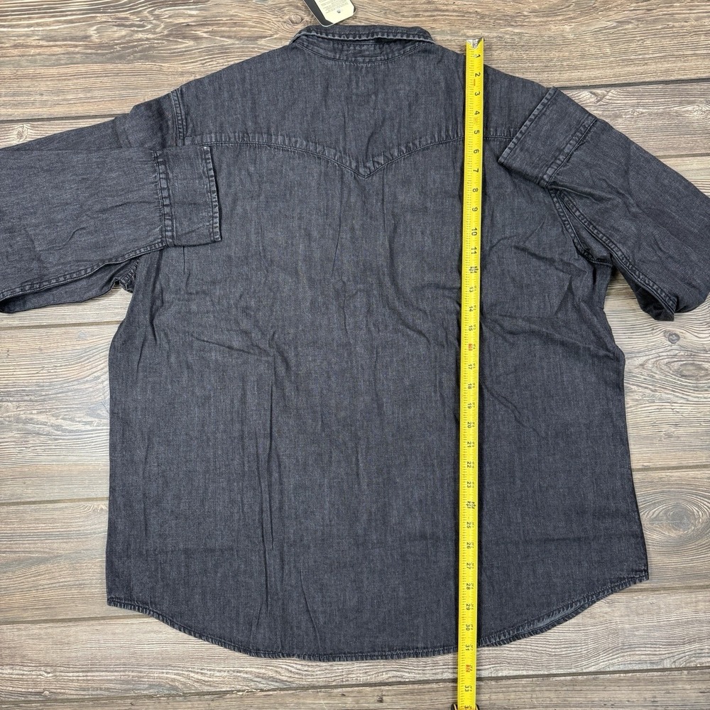 Levi's Mens Size XXL Western Shirt Charcoal Gray Pearl Snap Button Denim NWT - Picture 7 of 8